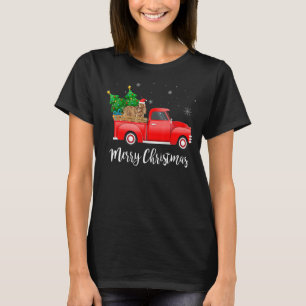 English Cocker Spaniel Dog Riding Red Truck Christ T-Shirt