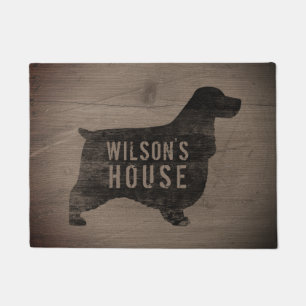 English Cocker Spaniel Dog Silhouette Personalised Doormat