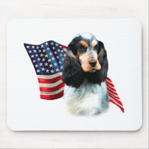 English Cocker Spaniel Flag Mouse Pad