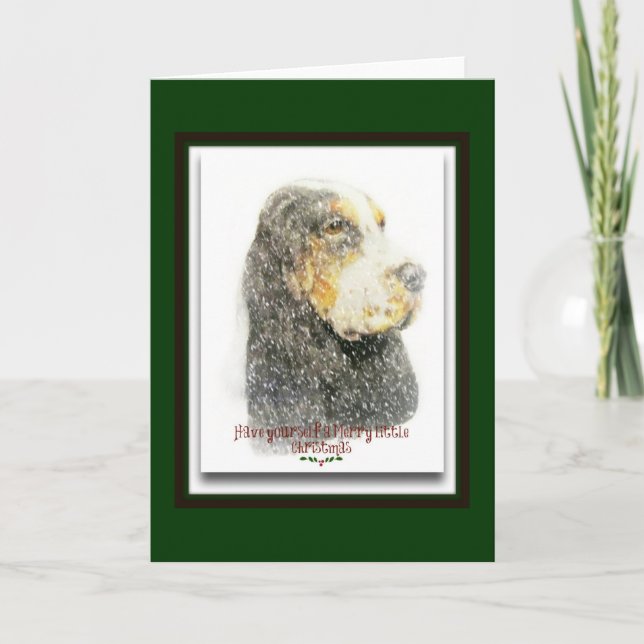 English Cocker Spaniel Holiday Card (Front)