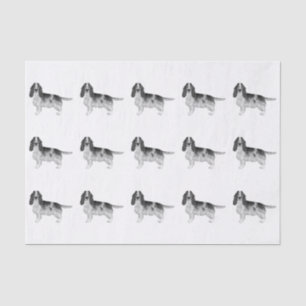 English Cocker Spaniel In Black And White Pattern Tissue Paper