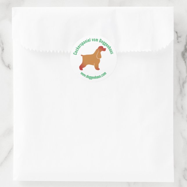 English Cocker Spaniel minimal modern Classic Round Sticker (Bag)
