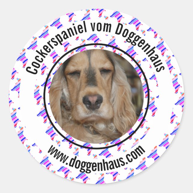 English Cocker Spaniel minimal modern Classic Round Sticker (Front)