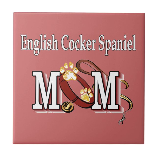 English Cocker Spaniel Mum Gifts Tile (Front)