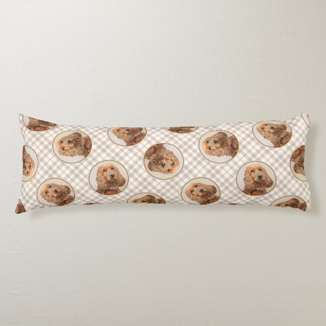 English Cocker Spaniel Painting Original Dog Art Body Cushion (Front)