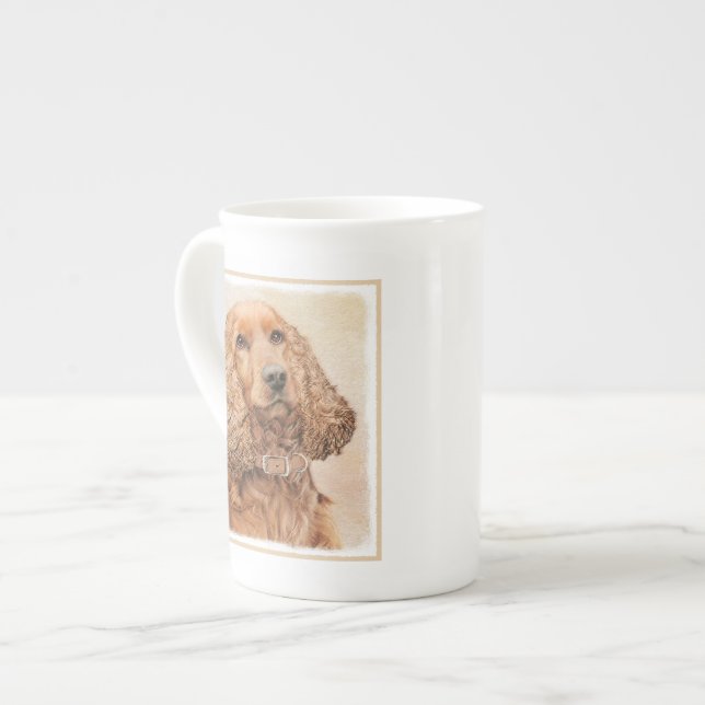 English Cocker Spaniel Painting - Original Dog Art Bone China Mug (Front Left)