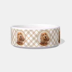 English Cocker Spaniel Painting - Original Dog Art Bowl