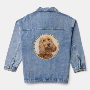English Cocker Spaniel Painting - Original Dog Art Denim Jacket