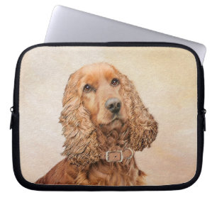 English Cocker Spaniel Painting - Original Dog Art Laptop Sleeve
