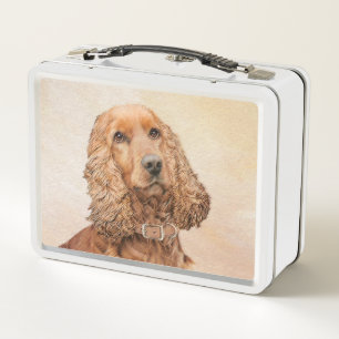 English Cocker Spaniel Painting - Original Dog Art Metal Lunch Box