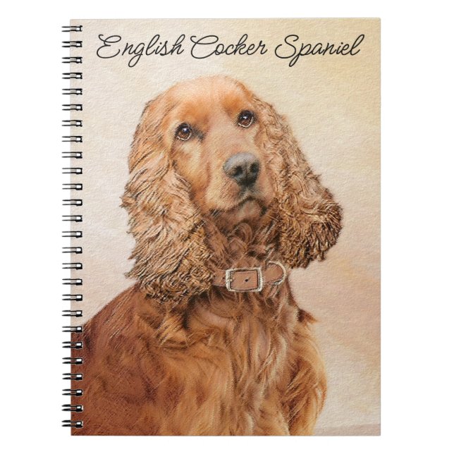 English Cocker Spaniel Painting - Original Dog Art Notebook (Front)