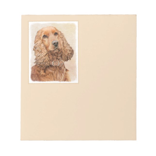 English Cocker Spaniel Painting - Original Dog Art Notepad (Front)