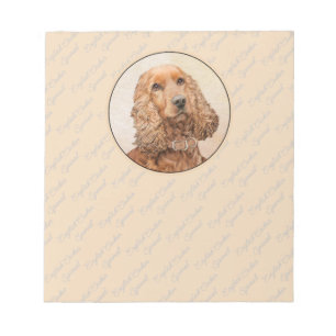 English Cocker Spaniel Painting - Original Dog Art Notepad