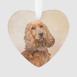 English Cocker Spaniel Painting - Original Dog Art Ornament