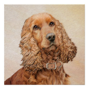 English Cocker Spaniel Painting - Original Dog Art Poster