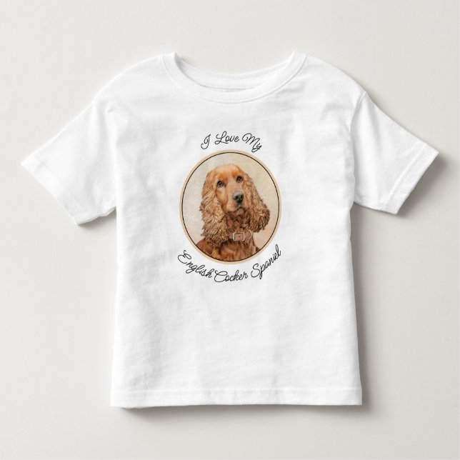 English Cocker Spaniel Painting - Original Dog Art Toddler T-Shirt (Front)