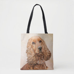 English Cocker Spaniel Painting - Original Dog Art Tote Bag