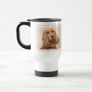 English Cocker Spaniel Painting - Original Dog Art Travel Mug