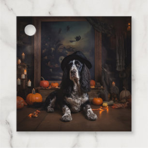English Cocker Spaniel Pumpkins Halloween Scary  Favour Tags