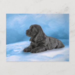 English Cocker Spaniel puppy Invitation Postcard