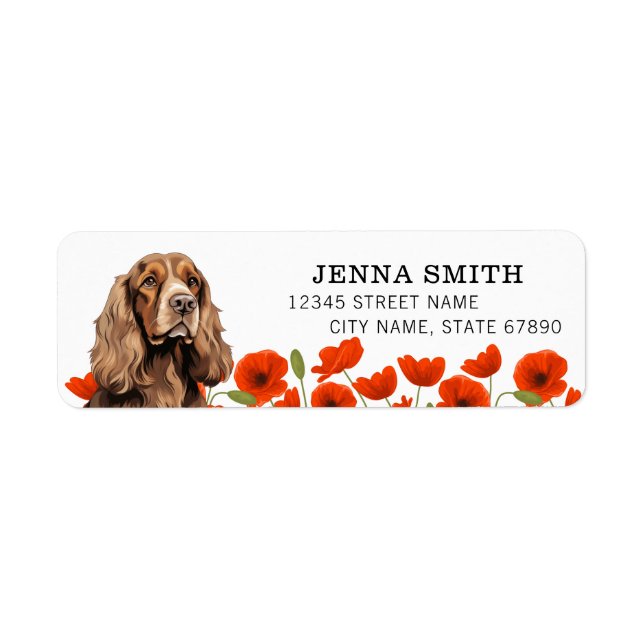 English Cocker Spaniel Return Address Labels (Front)