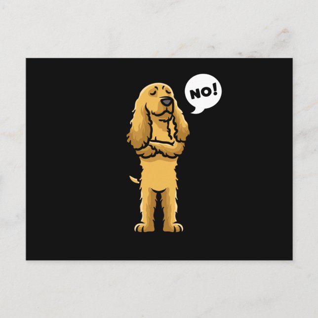 English Cocker Spaniel Stubborn Dog Postcard (Front)