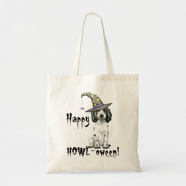 English Cocker Spaniel Witch Tote Bag (Front)
