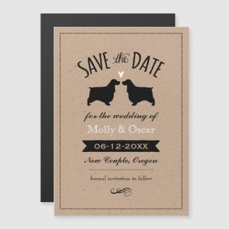English Cocker Spaniels Wedding Save the Date Magnetic Invitation