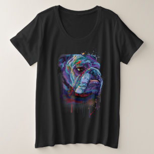 English Colourful Bulldog Gift A English Bulldog Plus Size T-Shirt