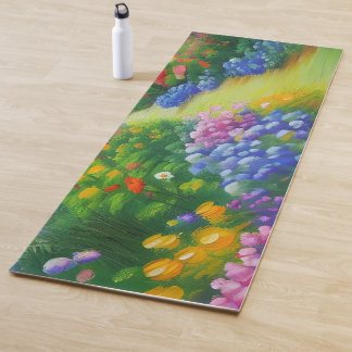 English Cottage Flower Garden Yoga Mat