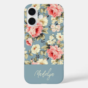 English Cottage Garden Flowers Personalised iPhone 16 Case