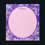 English Cottage Garden Vibrant Floral Notepad<br><div class="desc">This notepad is so beautiful and vibrant, with hues of pinks and purples, in a beautiful floral wreath. The cottagecore English garden design adds such a touch of vintage elegance, reminiscent of a Jane Austen novel. Bridgerton fans will also love the design on this gorgeous, cottagecore notepad.</div>