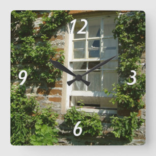 English Cottage I Charming Square Wall Clock