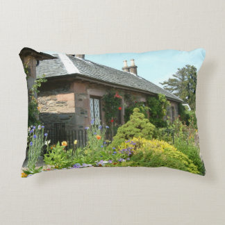 English Cottage II with Flower Garden Photography Decorative Cushion