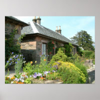 English Cottage II with Flower Garden Photography