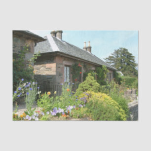 English Cottage II with Flower Garden Photography Tissue Paper