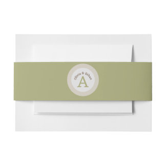 English Cottage Invitation Belly Band Sage