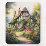 English Cottage Mouse Pad<br><div class="desc">A Watercolour English cottage with garden</div>