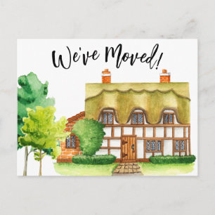 English Cottage Moving Announcement Postcard