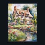 English Cottage Postcard<br><div class="desc">A Watercolour English cottage with garden</div>