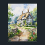 English Cottage Postcard<br><div class="desc">A Watercolour English cottage with garden</div>