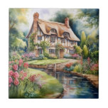 English Cottage Tile<br><div class="desc">A Watercolour English cottage with garden</div>
