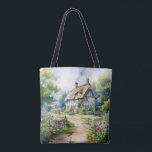 English Cottage Tote Bag<br><div class="desc">A Watercolour English cottage with garden</div>