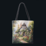 English Cottage Tote Bag<br><div class="desc">A Watercolour English cottage with garden</div>