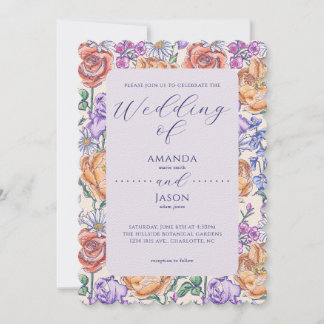 English Cottage Victoria Floral Wedding Invitation