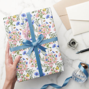 English Cottage Wildflower Gift Design Wrapping Paper