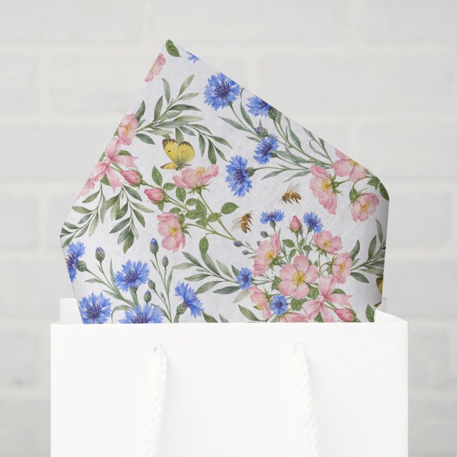 English Cottage Wildflower Gift Wrap Tissue Paper (Gift Bag)