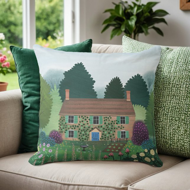 English Country Cottage Garden House  Cushion (Creator Uploaded)