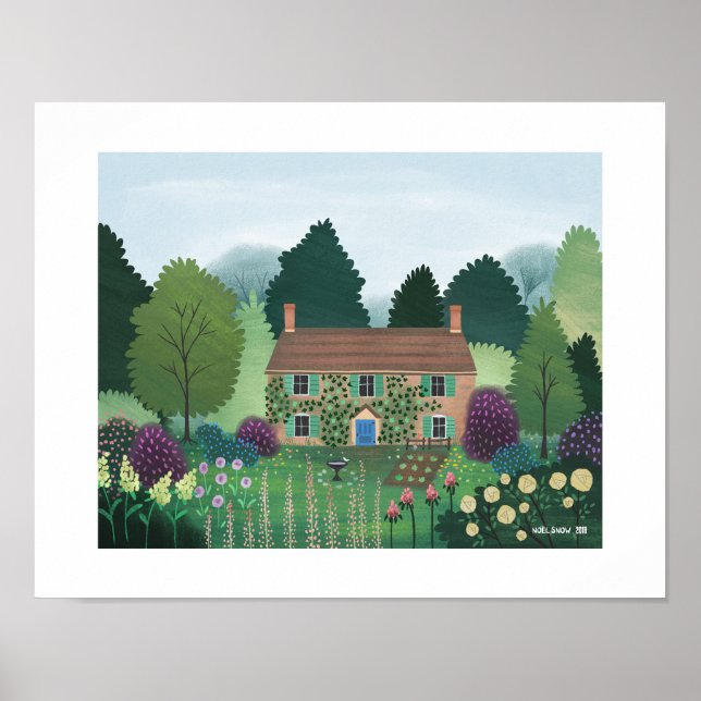 English Country Cottage House Art Print (Front)