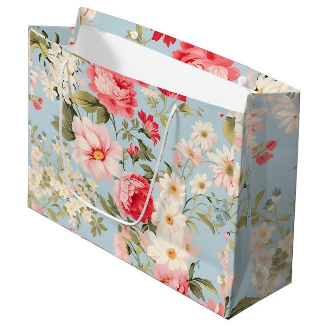 English Countryside Flower Garden Gift Bag (Front Angled)